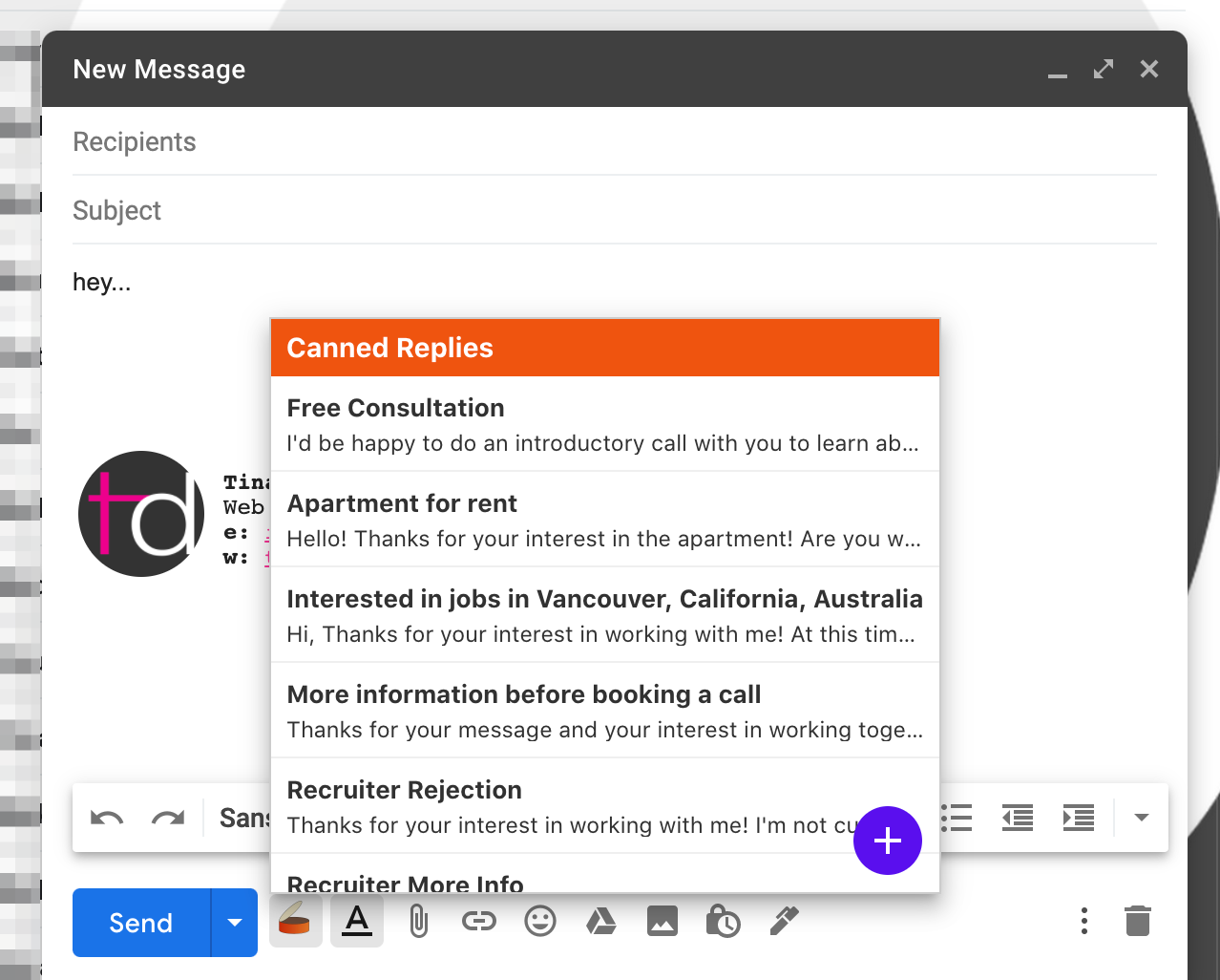 Canned Replies in Chrome